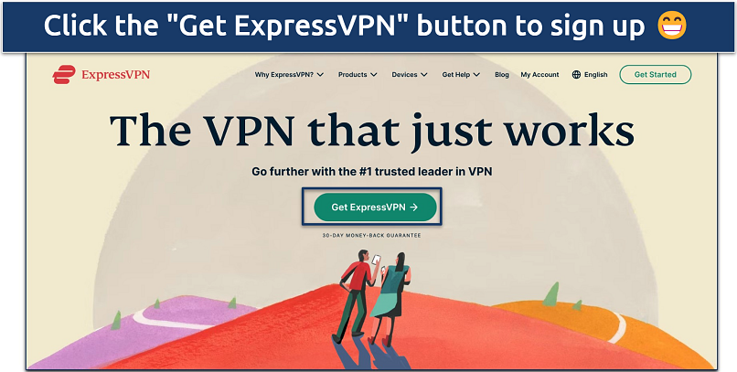 Screenshot of ExpressVPN's signup page