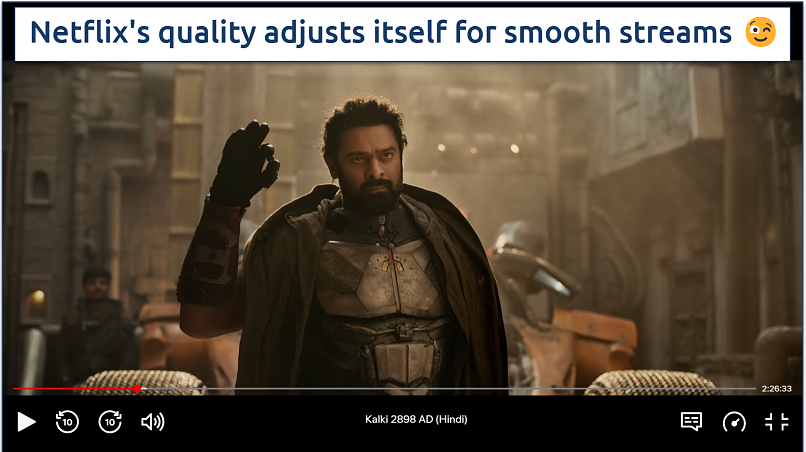 Screenshot of streaming Kalki 2898 AD on Netflix