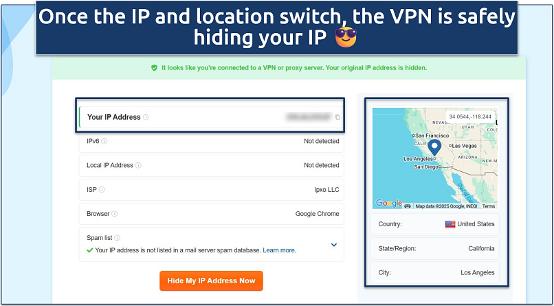 Screenshot showing the The How To Guide IP checker tool