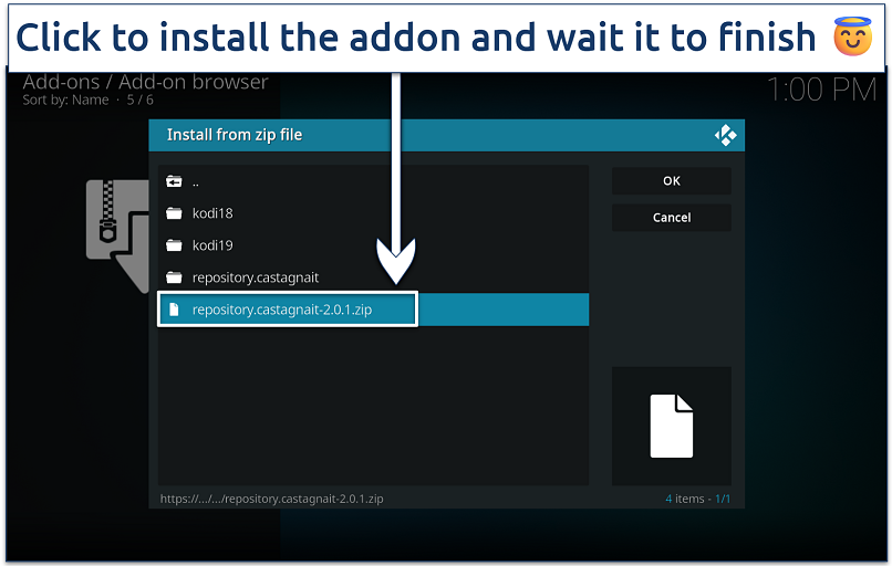 Screenshot of the Kodi 